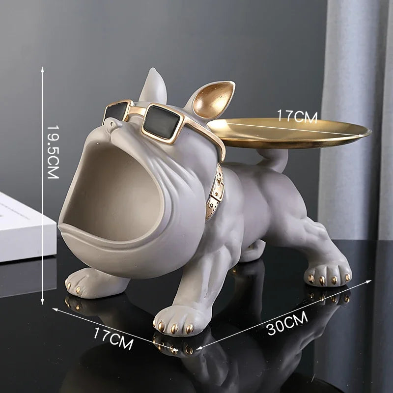 Home Decor Bulldog Figurine Dog Statue Storage Box