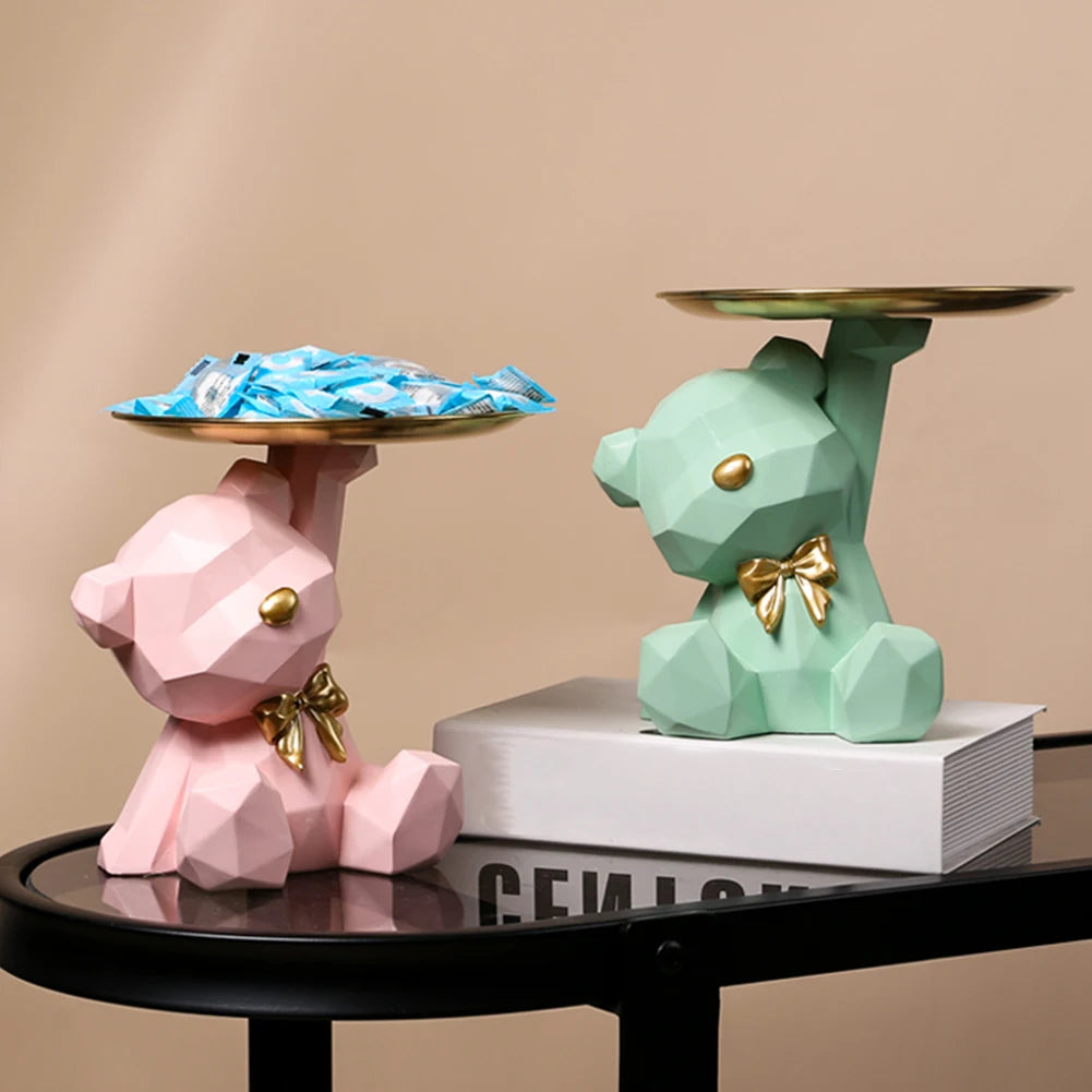 Geometric Bear Key Holder Figurine Entrance Crafts