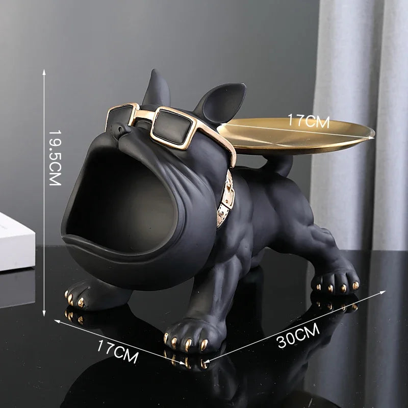 Home Decor Bulldog Figurine Dog Statue Storage Box