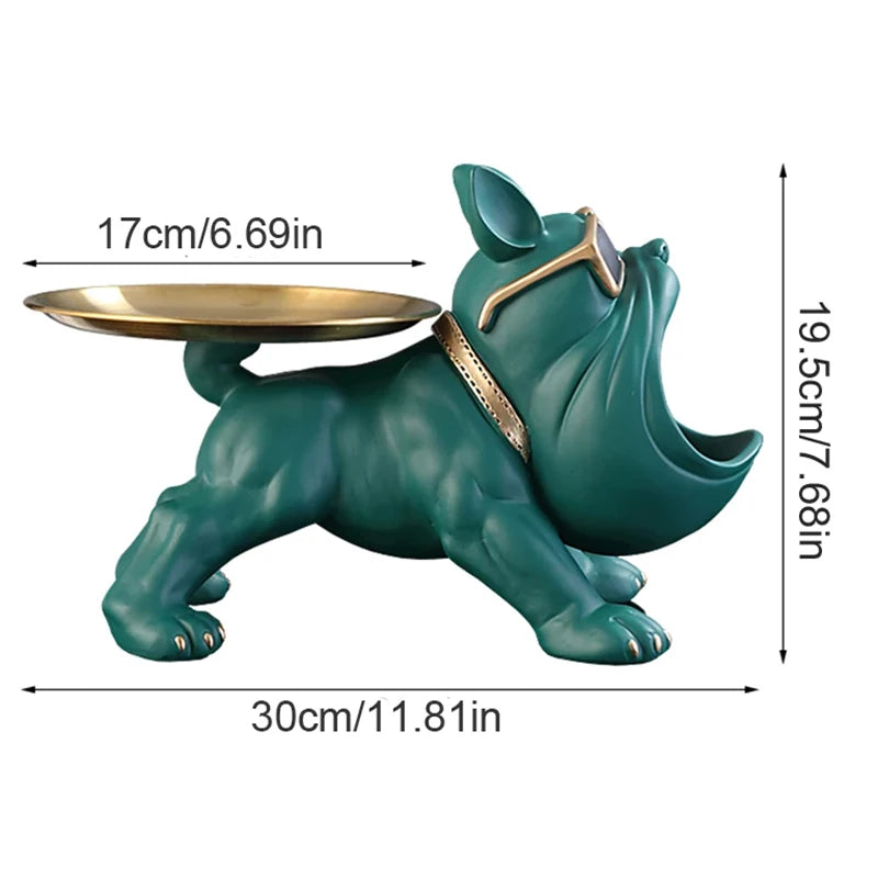 Home Decor Bulldog Figurine Dog Statue Storage Box