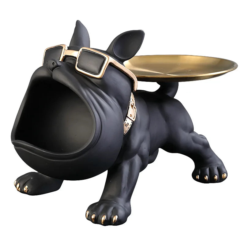 Home Decor Bulldog Figurine Dog Statue Storage Box