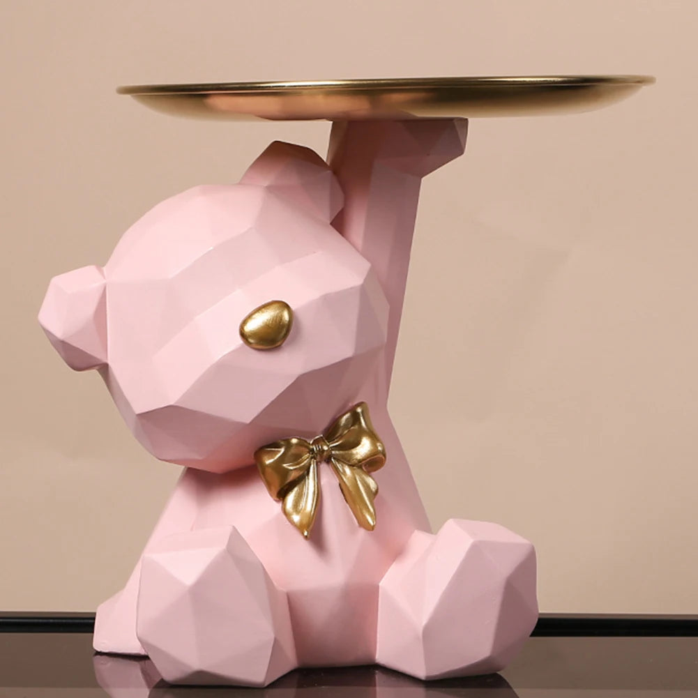 Geometric Bear Key Holder Figurine Entrance Crafts