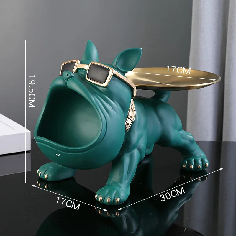 Home Decor Bulldog Figurine Dog Statue Storage Box
