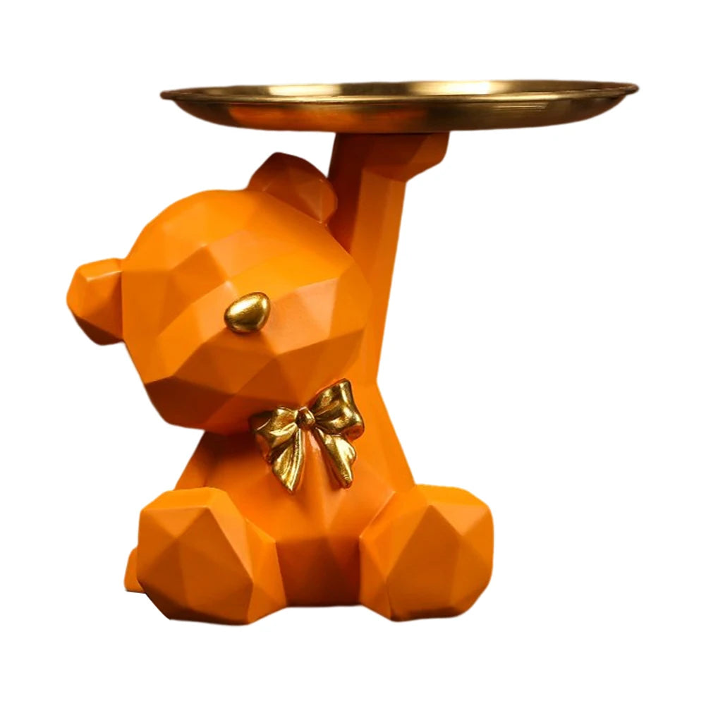 Geometric Bear Key Holder Figurine Entrance Crafts
