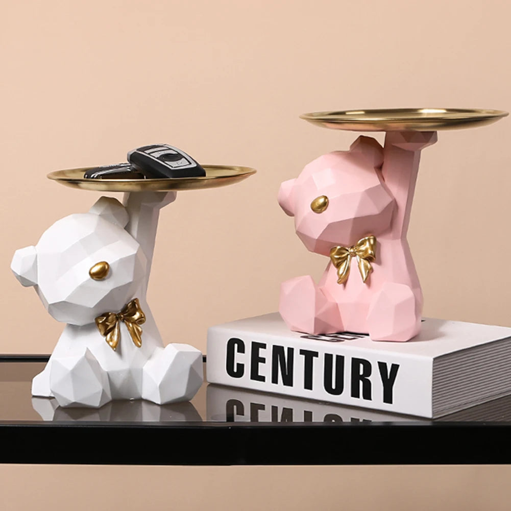 Geometric Bear Key Holder Figurine Entrance Crafts