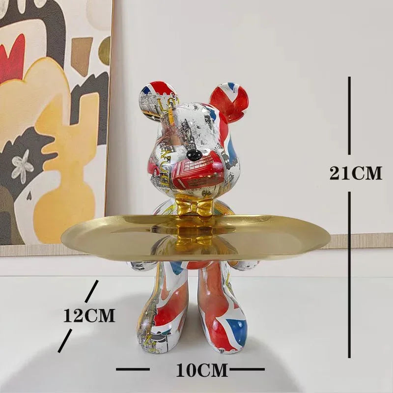 Graffiti Bear Ornament Figurine Home Decoration